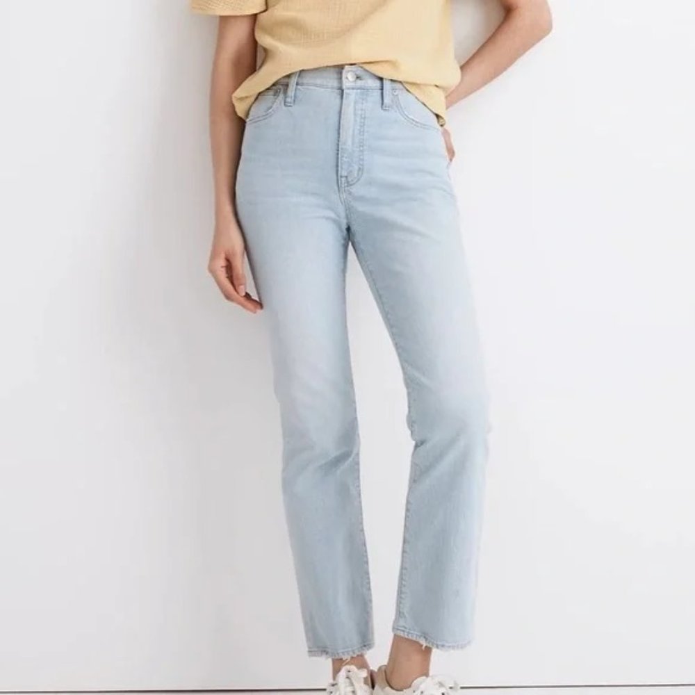 {Madewell} Light Wash Slim Demi Boot Jeans